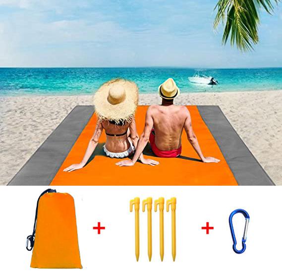 Beach Blanket Sandproof Large Size 83"x78"sandfree Picnic Blankets Waterproof Lightweight Mat For 2-4 Adults Travel Camping
