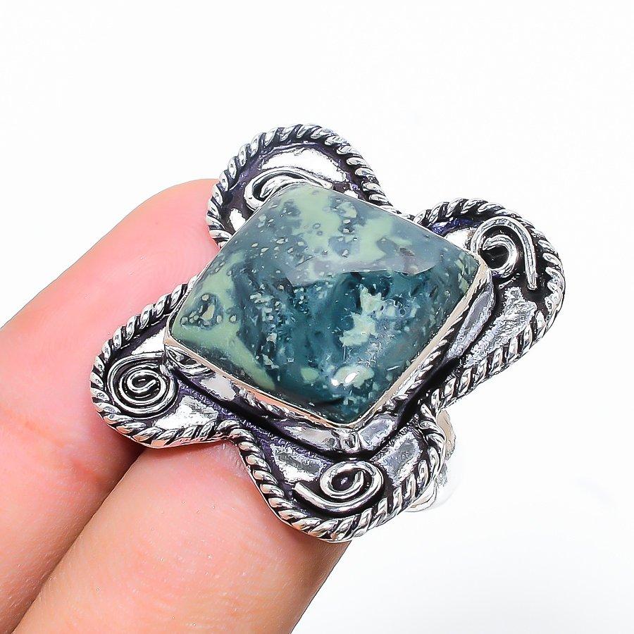 

Natural Kambaba Jasper Gemstone Handmade 925 Sterling Silver Ring Size 8 m2E65