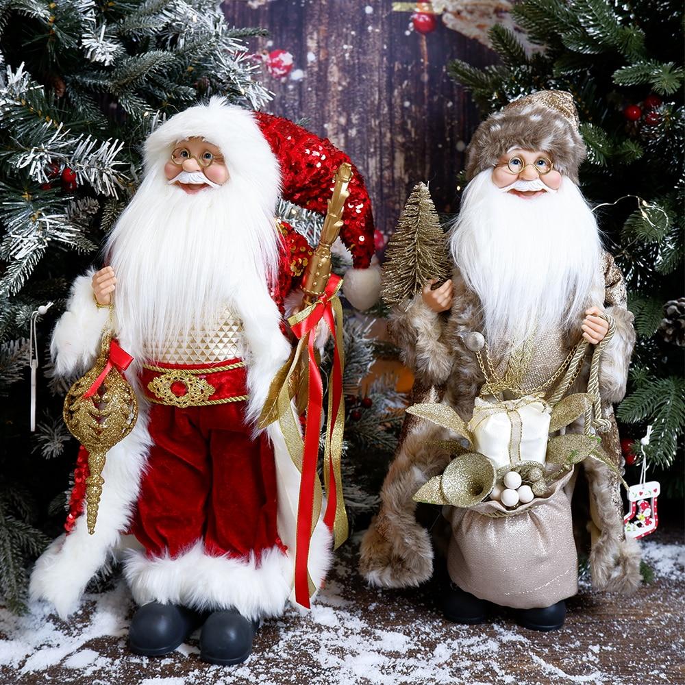 ABXMAS New Year 2024 Christmas Decorations For Home 45cm Santa Claus Doll Children Gifts Christmas Xmas Tree  Ornaments Navidad