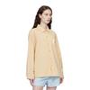MLB Monogram Big Lux Classic Embroidered Logo Point Collar Long Sleeve Shirt Unisex Shirts Beige 3AWSM0341-50BGS
