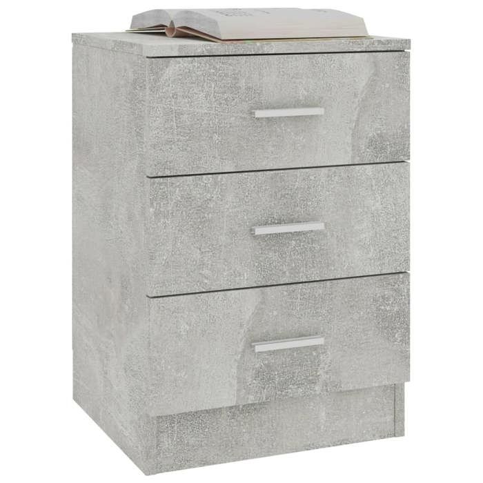 VidaXL Tables de chevet 2 pcs Gris béton 38x35x56 cm Bois d'ingénierie 800459