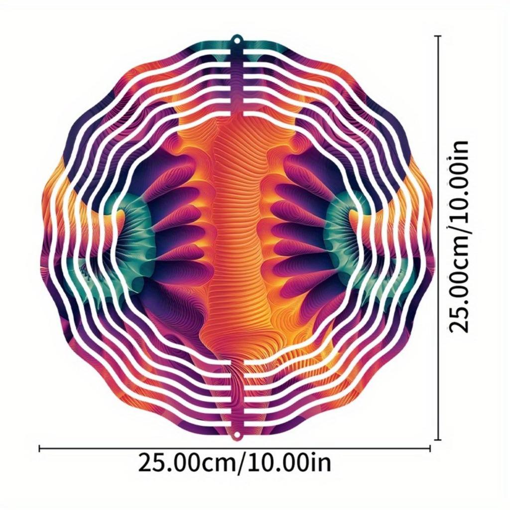 10 Inch Metal Wind Spinner Hanging Wind Chime for Garden Balcony Decor 360 Rotating Hook Outdoor Seasonal Decoration Vibrant Design