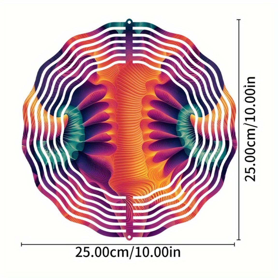 

Металлический ветряной спиннер 10 дюймов, подвесная ветряная музыка для декора сада и балкона, вращающийся на 360 градусов крюк, сезонное украшение для улицы, яркий дизайн 01A