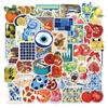 50 Sheets Stationery Sticker Scrapbook Sticker Reward Sticker Mediterranean Tomato Sticker Decorative Sticker
