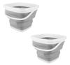 Yanuki Folding Bucket Set of 2 Buckets 10L Fishing Bucket Large Compact Storage Space Saving Cleaning Car Washing Water Drawing