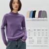 STILLWALKING Knit High Long Merino Solid Women's Sweater, Neck, Sleeve, 100% Wool, Simple, Color, Fall/Winter (JP, Alphabet, M, White)