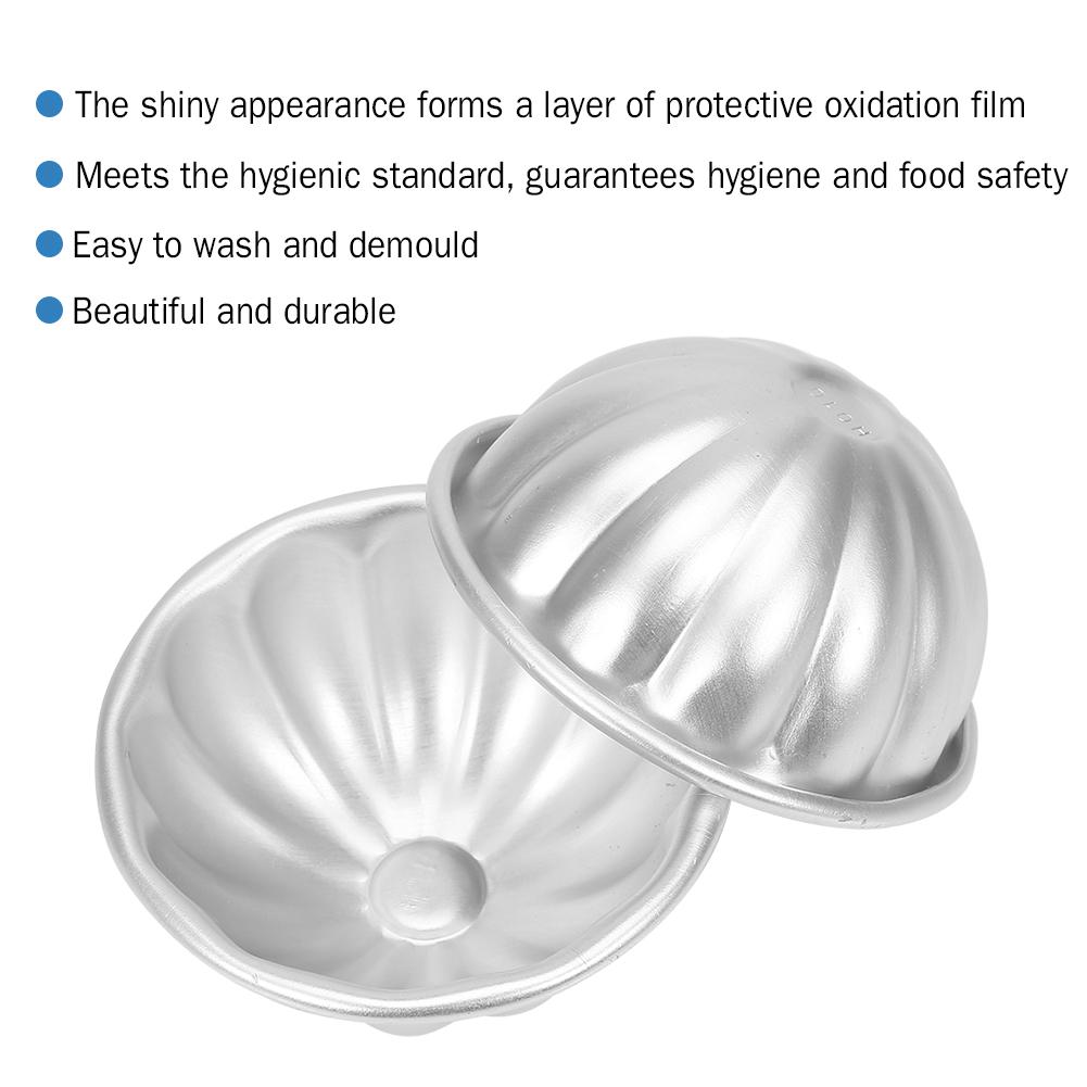 2Pcs Handmade Aluminium Alloy Bath Bomb Molds Fizzy Crafting DIY Cake Mould Tools
