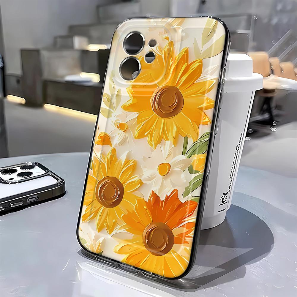 Colorful flowers For iPhone 16 15 14 13 12 11 Pro Max XS XR 16 14 Plus Phone Case Bumber Cover 16E