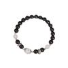 DJI Jewelry Natural Black Obsidian White Cat's Eye Chalcedony Bracelet for Women, Light Luxury Niche Exquisite Men's Gift