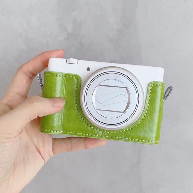 Elegant Leather Camera Case Half Camera Sleeve Bag Durability For ZV 1M2/ZV 1F With Convenient Bottom Access