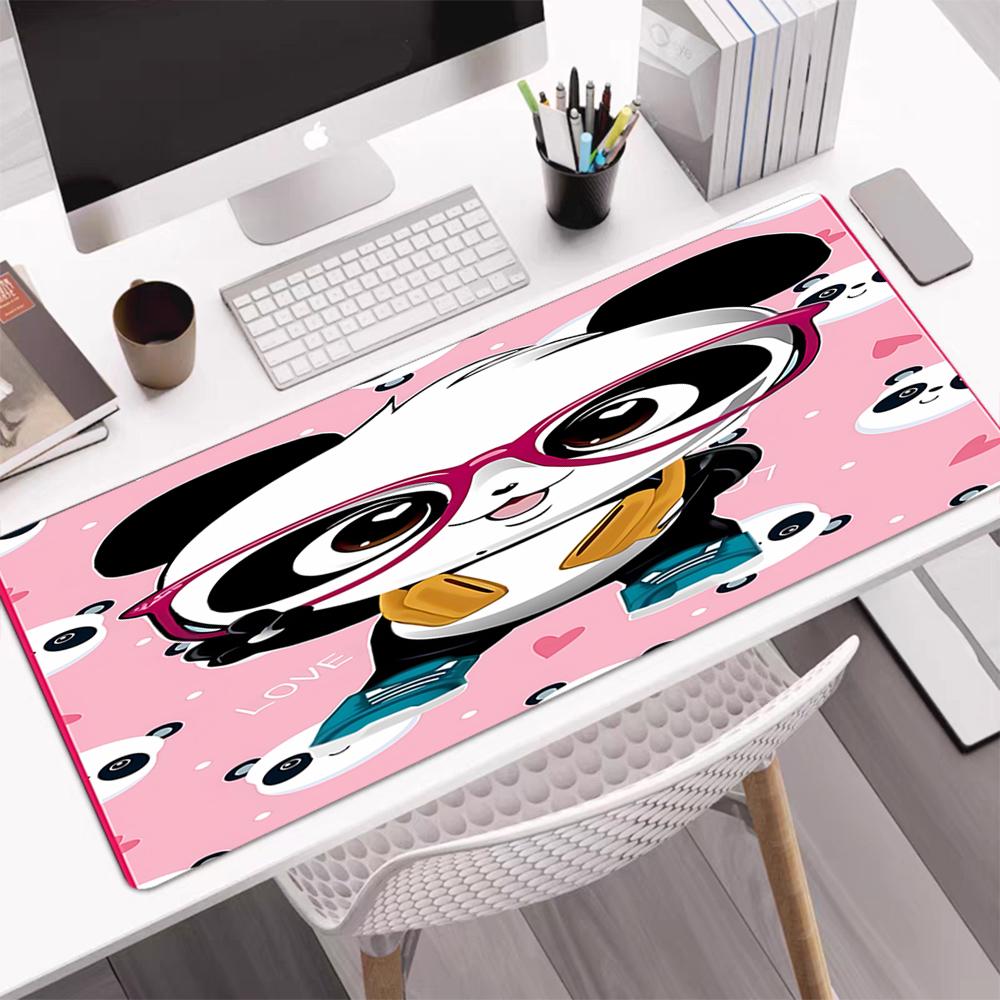 Luluca Panda Theme Mouse Pad, Non Slip Rubber Base, Multifunctional Office & Home Decor, Perfect for Workspace Personalization.