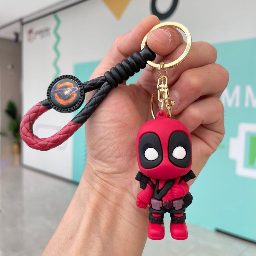 Figure Spiderman Deadpool Keyring Pendant Keychain Car Key Chain Key Ring Mobile Phone Bag Decor Jewelry Accessories Gift
