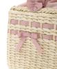 Maison de FLEUR Frill Handle Maize Ribbon Basket Bag In Pink Beige Women's
