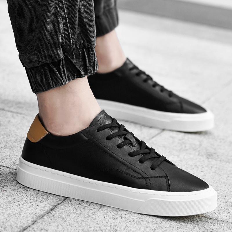 Mens Shoes Luxury Genuine Leather High-quality Tenis Casual White Sneakers For Men Comfortable Handmade Trend Outdoor Shoes Man
