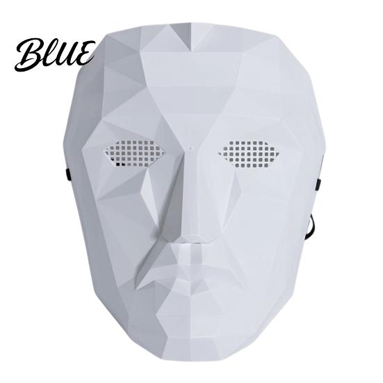Halloween Mask Geometric Mask Polygonal Cool Party with Mesh Eyes Breathable Vision Black White Cosplay for Masquerade Costume Accessory
