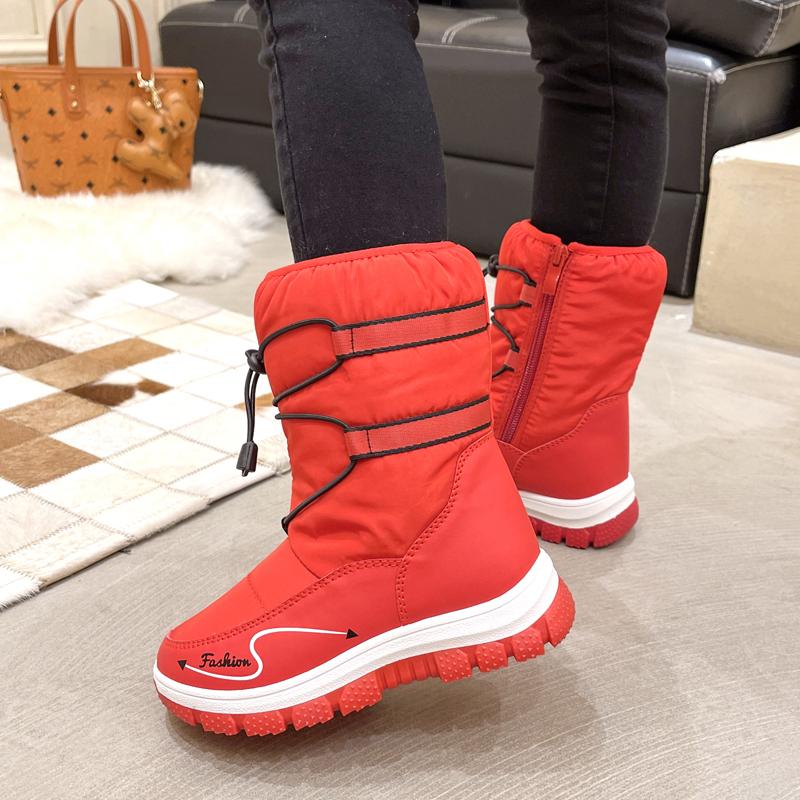 Winter Platform Girls Boots Fashion Casual Nonslip Outdoor Activity Shoes Children Plus Velvet Warm Waterproof Snow Boots