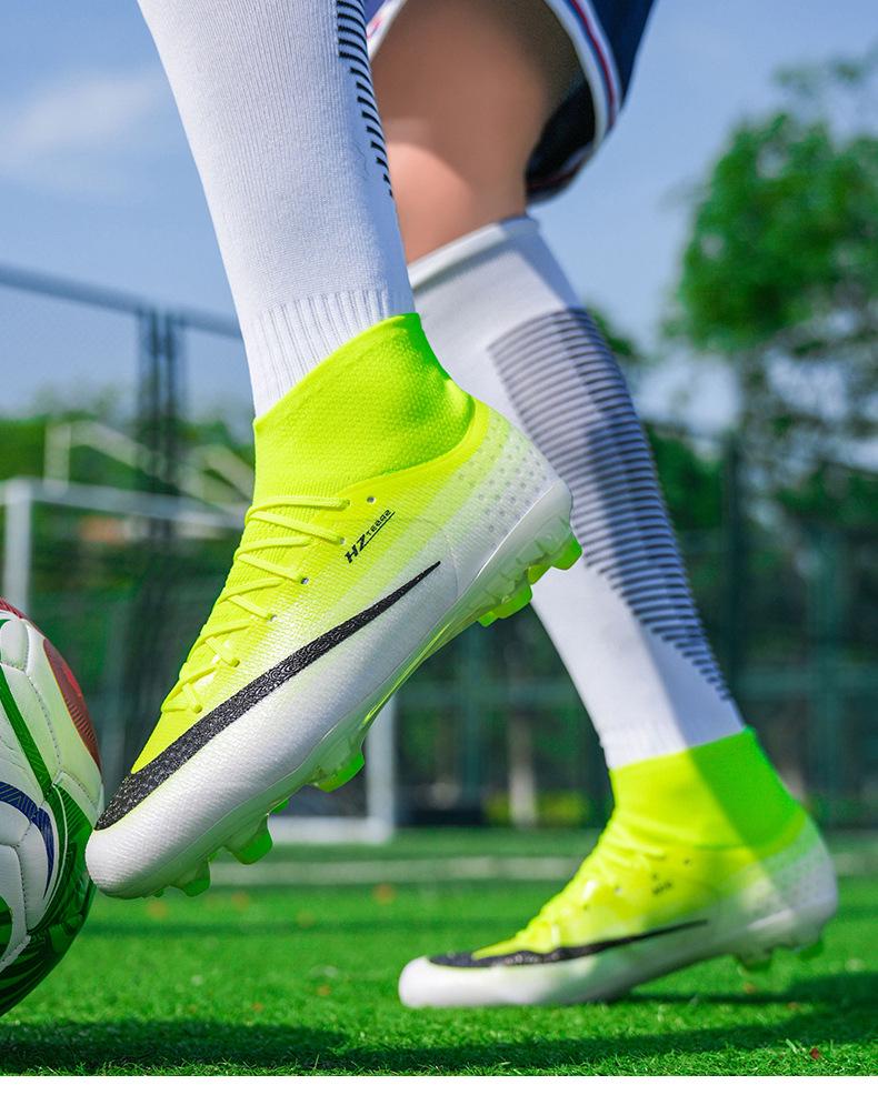 Cross-Border 17 High-Top Long Spikes TF Turf Football Training Shoes for Men, Women, and Children