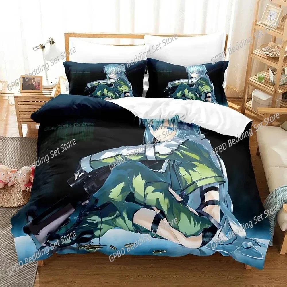 Comforter Anime Asada Shino Sword Art Online Bedding Set Bedroom Soft Modern S Comefortable