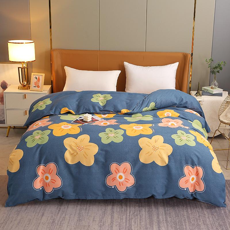 Luxury Flower Style Cotton Duvet Cover Skin-friendly Soft Bedding White Floral Botanical Pattern Comforter Cover with Zipper