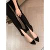 French beautiful single shoes spring and autumn new with skirt nude black inner heightening rivet tip red Mary Jane shoes