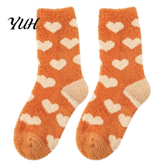 Cozy Winter Sleep Socks 1 Pair Thickened Coral Fleece for Women, Warm Thermal Breathable Velvet Bed Socks, Soft Plush Indoor Floor Autumn Comfort