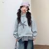 Girls' Plaid Patchwork Hooded Sweatshirt: 2026 Autumn Style for Middle and Older Children - Faux Two-Piece Long-Sleeve Top