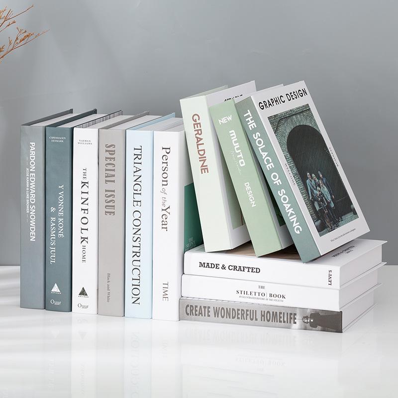Nordic Minimalist Decorative Bookshelf Props for Modern Living Room and Wine Cabinet Display