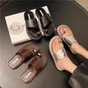 2025 Summer New European Products Personalized Toes European and American Style Flat Bottom Cool Slippers Women Wear Beach Sandals Soft Sole Drag