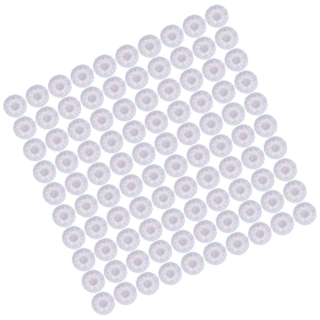 100Pcs Microphone Cover Dust Sweat Resistant Disposable Excellent Elasticity Reduce Noise Microphone CapsWhite Red Dot