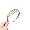 Women Non-Slip Hair Comb Hairband Solid Color Frosted Texture Bang Headband Sturdy Hair Hoop with Teeth