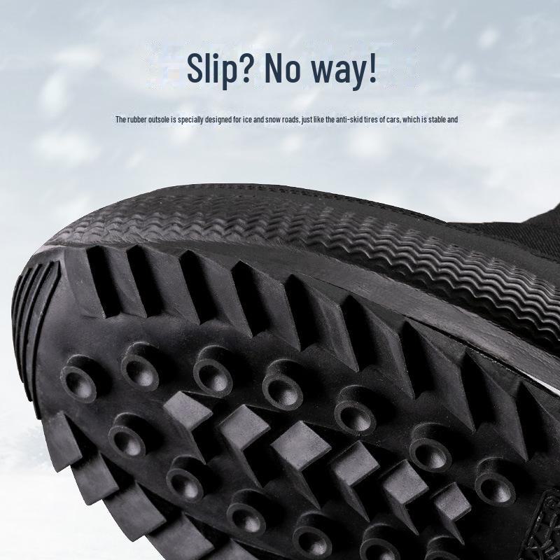 Northeast Men's Thickened Short Barrel Non-Slip Snow Boots - Velvet-Lined for Warmth In Winter
