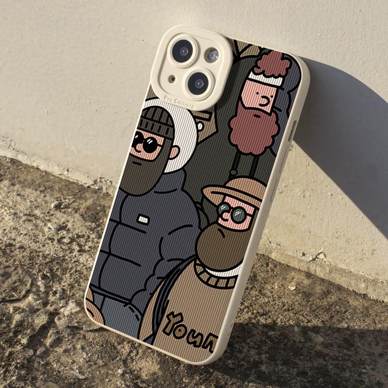 Cartoon Uncle Phone Case For iPhone 16 15 14 13 12 11 Pro Max 15 Pro XS XR X 7 8 16 PLUS SE  Shockproof Soft Silicone Cover