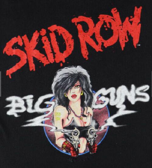 Vintage 1989 Skid Row Big Guns Blew Me Away Black Unisex TShirt Unisex T-Shirt M