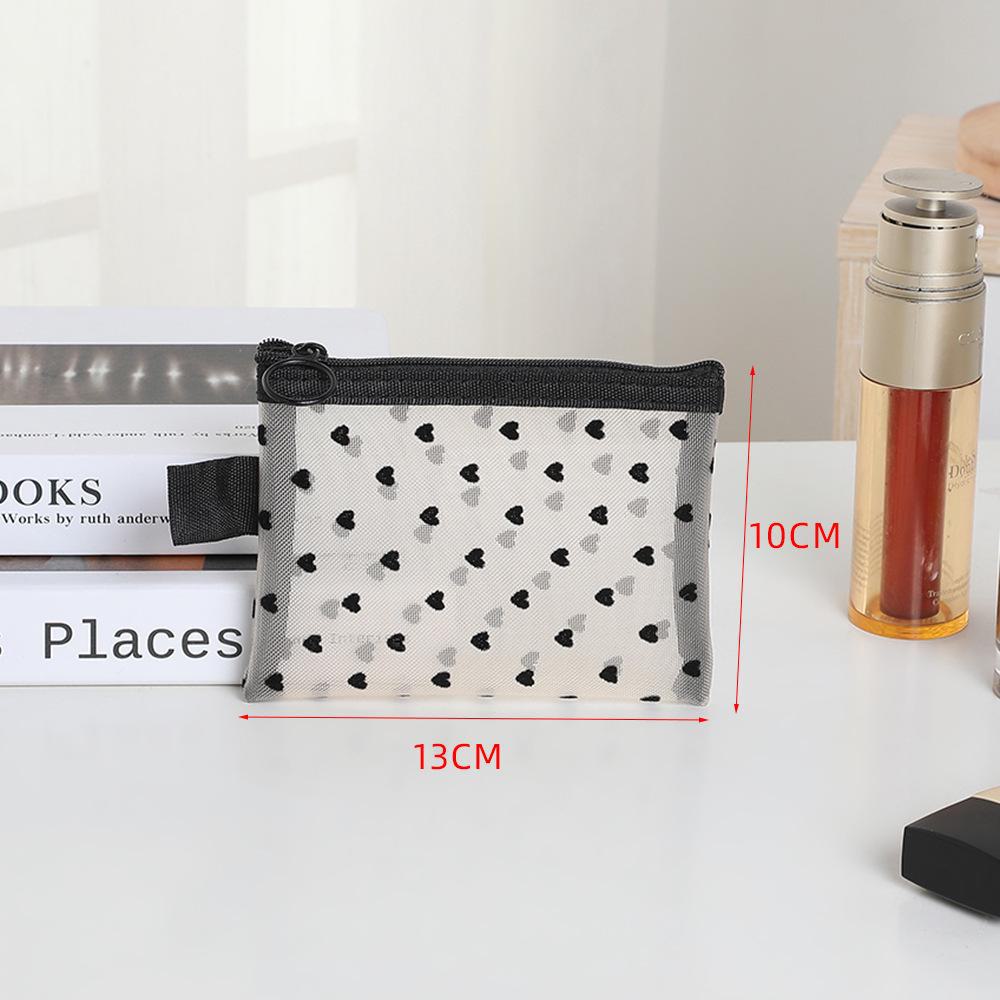 

Модная сетчатая косметичка — портативное хранилище косметики с любовью к дизайну pull-up, small бежевый