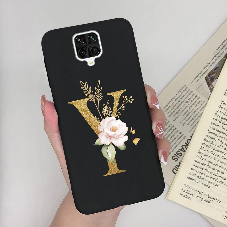 For Xiaomi Redmi Note 9 Pro Case Flowers Letters Silicone Soft TPU Back Cover For Xiomi Redmi Note9 Pro 6.67'' M2003J6B2G Case