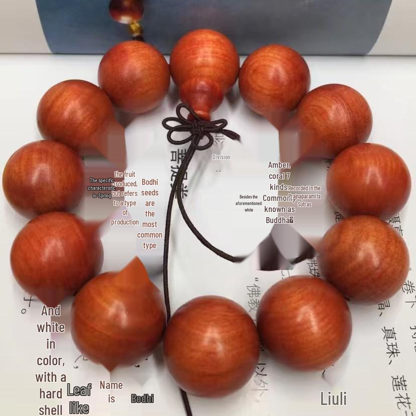 Indonesian Blood Dragon Wood Transparent Prayer Beads Bracelet