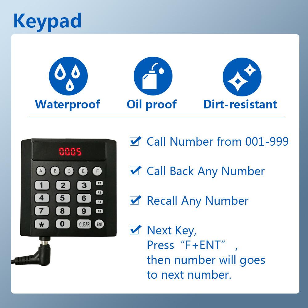 Queue Wireless Calling System Que Number Machine for Clinic Kitchen Office Consult Room Counter Bank LED Display Plug and Play Caller Queue Number