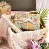 17"x9.8ft Kraft Floral Wrapping Paper Roll - Spring Summer Garden Design for Wedding, Birthday, Bridal Shower