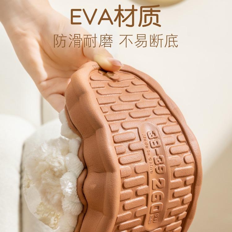 Cute bow cotton slippers autumn and winter 2025 new indoor home warmth thick bottom cotton mop winter