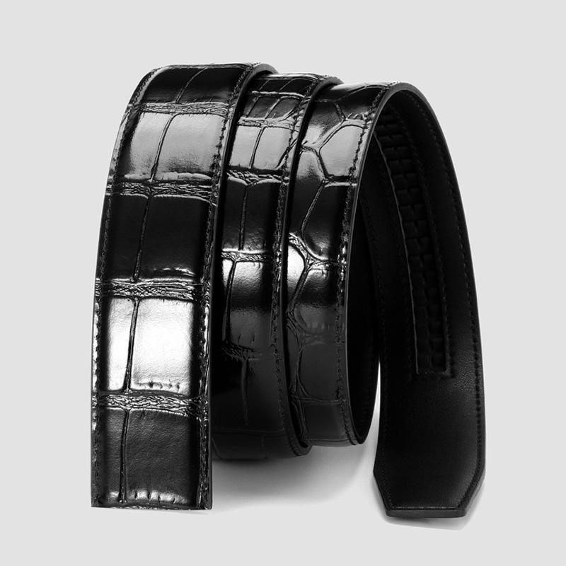 Men's Premium Cowhide Leather Belt with Automatic Pin Buckle