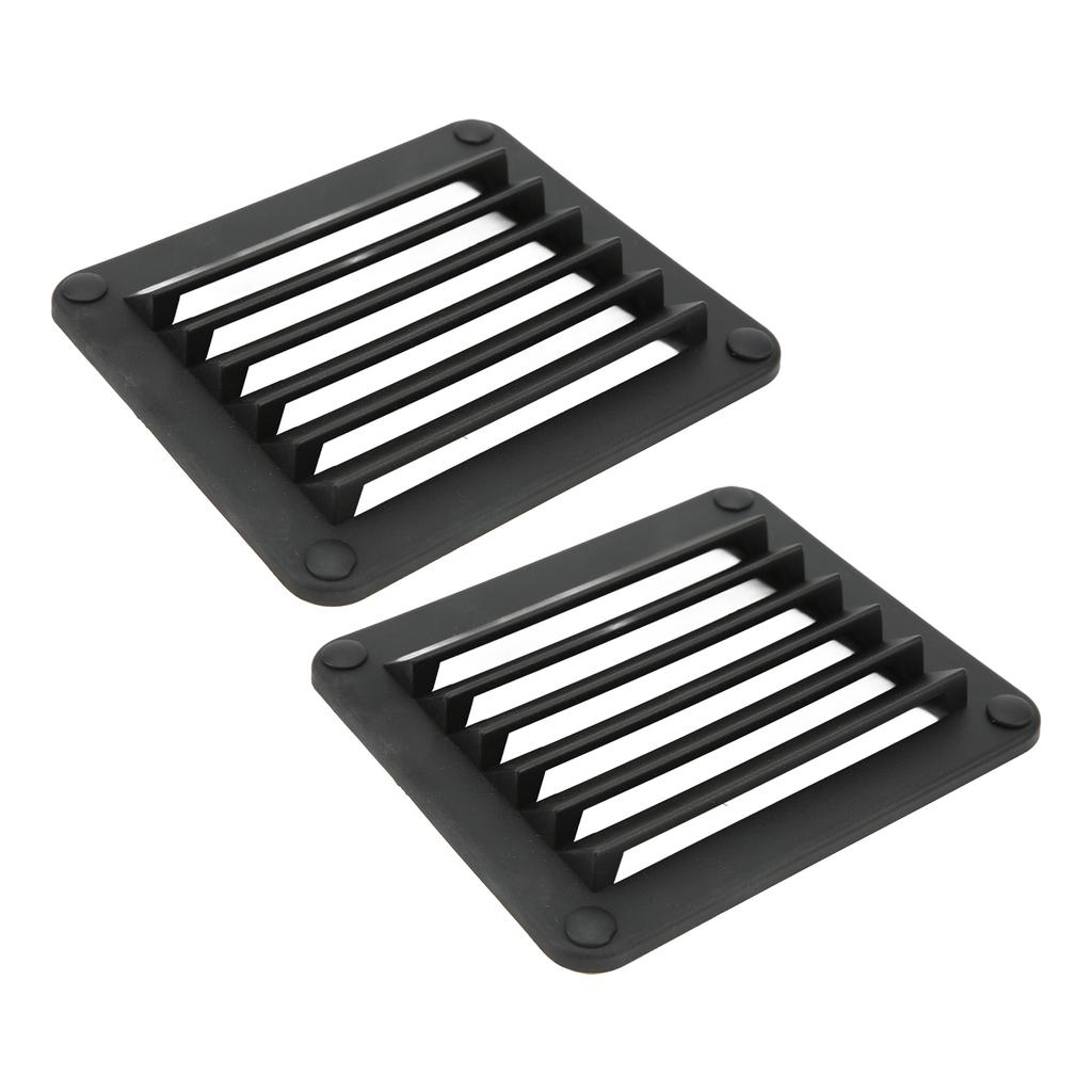 2pcs Air Vent Ventilation Opening Side Exhaust Port Rectangular Ventilation Opening Black