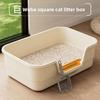 Oversized Pet Cat Litter Box, Semi-closed, Heightened and Thickened Anti-splash Cat Toilet, Easy To Clean, Bathtub Cat Toilet