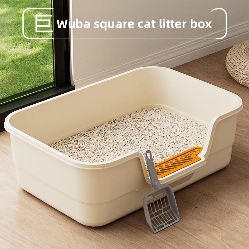 Oversized Pet Cat Litter Box, Semi-closed, Heightened and Thickened Anti-splash Cat Toilet, Easy To Clean, Bathtub Cat Toilet