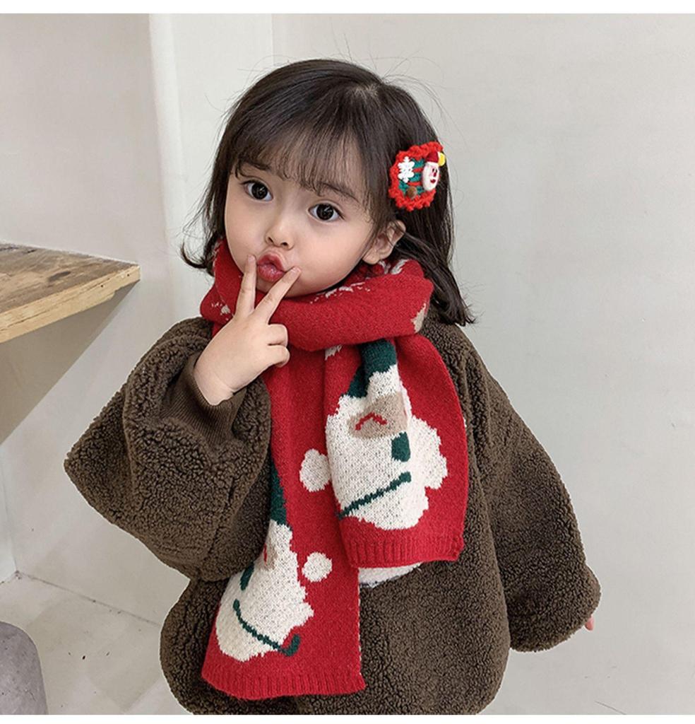 Winter Holiday Children's Knitted Scarf: Warm, Cute, Versatile Neck Warmer for Boys and Girls