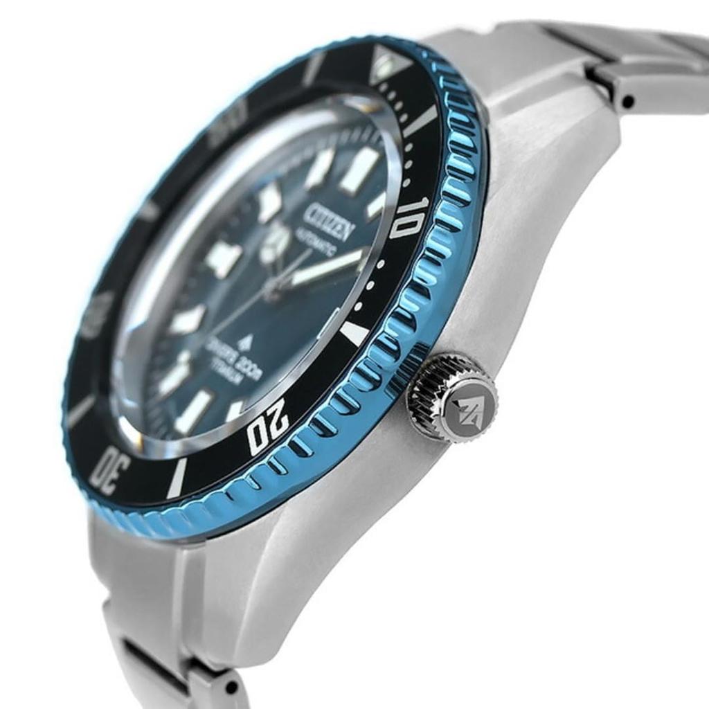 Citizen Stainless Steel Promaster Marine Automatic Blue Dial Analog Watch Band Modern Men's Nb6026-56L, Color Silver,