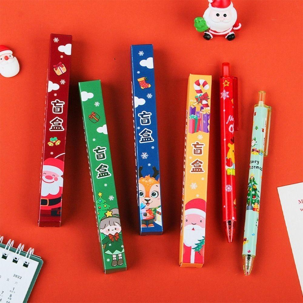 Quick Drying Christmas Blind Box Writing Supplies Press Black Ink Gel Pen Gel Pen Christmas Gifts