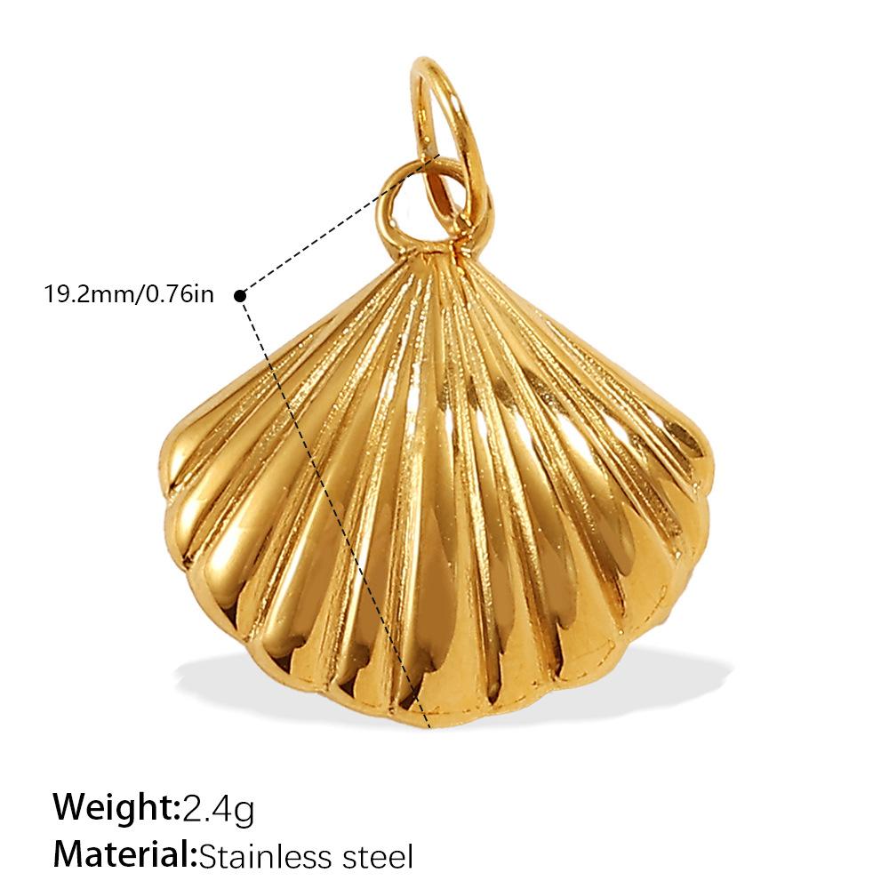 Ocean Element Conch Shell Pendant Accessories Stainless Steel Gold-Plated Beach Wind Accessories