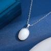 Titanium Steel Retro Oval Necklace for Women - Geometric Design Chain