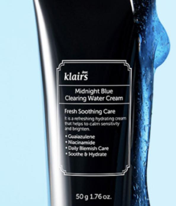 Klairs Midnight Blue Clearing Water Cream Soothing Hydration 20g Daily Moisturizer K-Beauty Cream