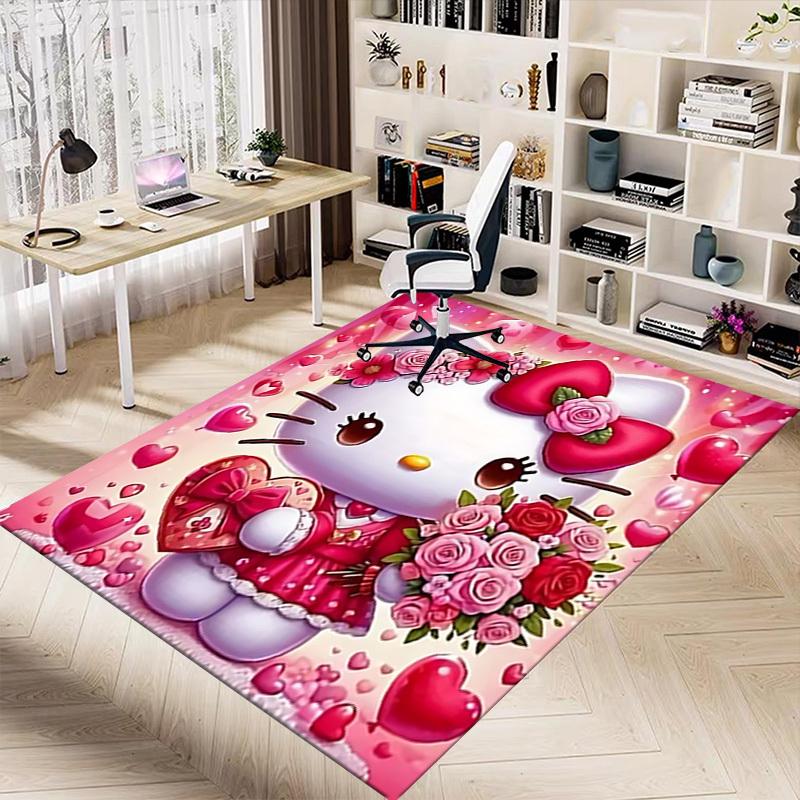 1pc Hello Kitty, Flowers Carpet Office Rug Outdoor Mat Home Decor Area Carpet Festival Gift Office desk chair carpet